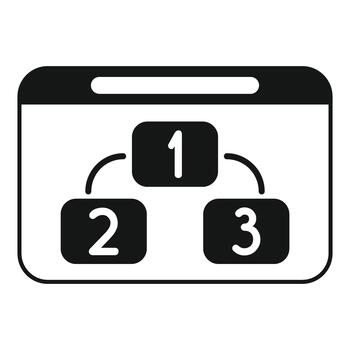 Information hierarchy showing connected steps in a process vector