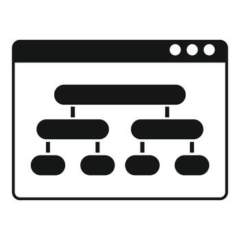 Website sitemap flowchart showing hierarchical structure in browser vector