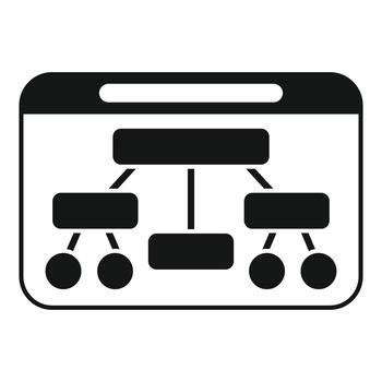 Website sitemap hierarchy diagram on web browser vector