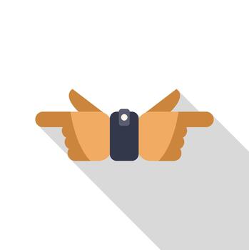 Hands pointing in opposite directions making a decision vector