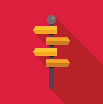 Signpost showing direction choices on a red background vector