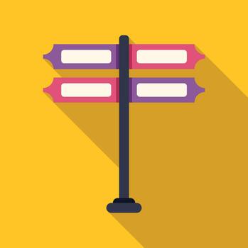 Signpost identifying multiple directions for making decisions vector