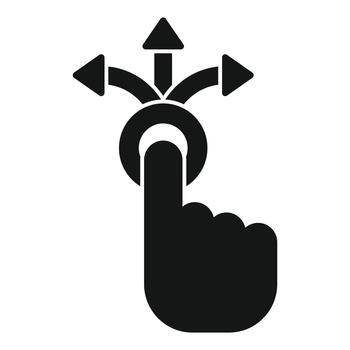 Finger dragging gesture icon for user interface control vector