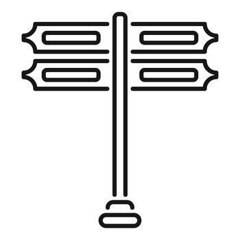Signpost icon showing destination choices and guidance vector