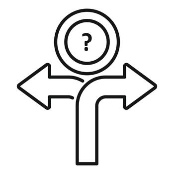 Navigating choices, dilemma, and uncertain future direction vector