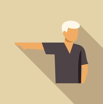 Person pointing left indicating direction and guidance vector