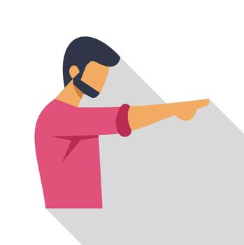 hombre señalando índice dedo en dirección ilustración vector