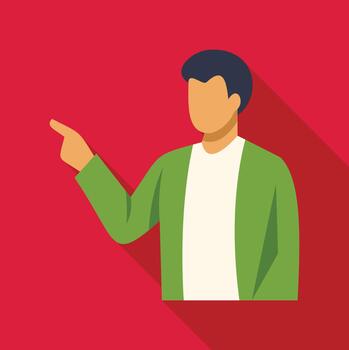 hombre señalando dedo indicando dirección mirando izquierda vector