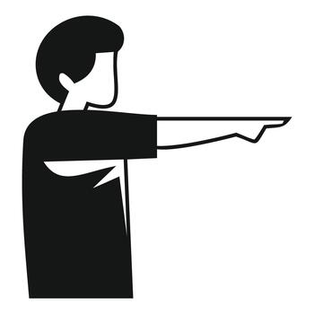 hombre señalando adelante indicando un específico dirección vector