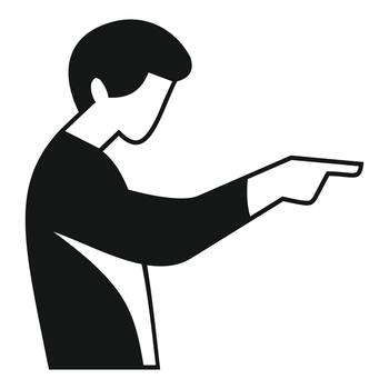 Person pointing finger accusing giving direction showing blame vector