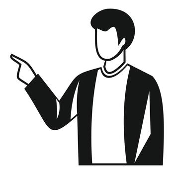 Man pointing showing direction indicating position vector