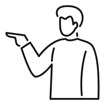 Person pointing index finger showing direction or blaming vector