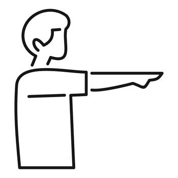 persona señalando indicando dirección sencillo línea Arte vector