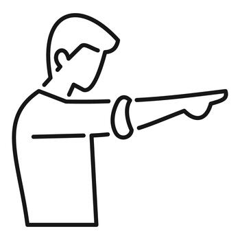 Person pointing direction icon indicating guide forward vector