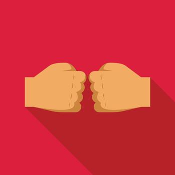 Two fists bumping showing solidarity unity and greeting vector