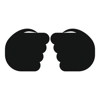 Silhouetted fists facing each other showing argument concept vector