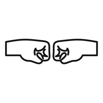 Two fists bumping representing greeting teamwork collaboration vector