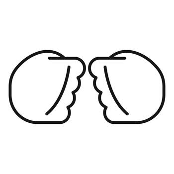 Fists touching showing conflict or confrontation vector