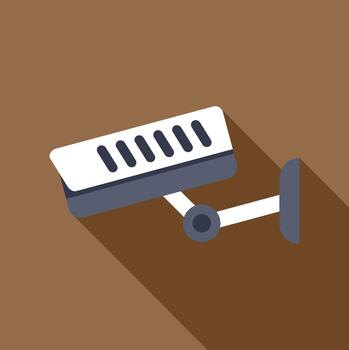 Security camera icon showing surveillance and monitoring vector