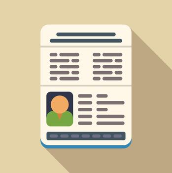 identidad documento con perfil información y identificación datos vector