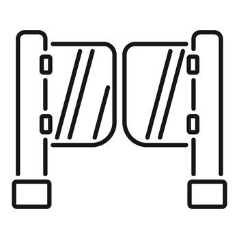 Turnstile gate access control line icon vector