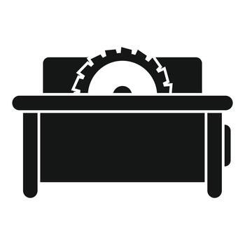 Table saw machine with circular blade working icon vector