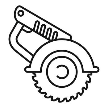 Circular saw tool with sharp cutting blade icon vector
