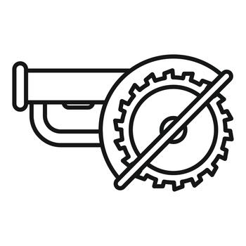 Circular saw warning label showing forbidden use vector