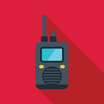 Portable two way radio communicating device flat icon vector