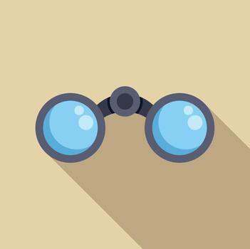 Binoculars icon in flat design style with a long shadow vector
