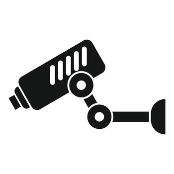 Security camera icon protecting property with surveillance vector