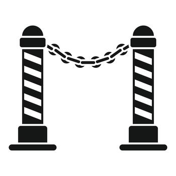 Border barrier with chain limiting area access vector