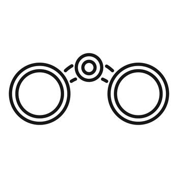 Binoculars icon representing search, exploring, finding concepts vector