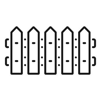 Picket fence line icon illustrating security boundary vector