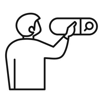 Person searching using online interface search bar vector