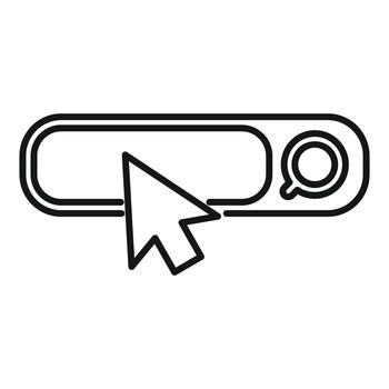 Searching online concept with mouse cursor clicking search button vector