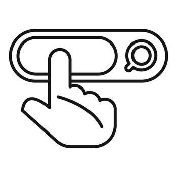 Finger tapping search bar icon internet browsing vector