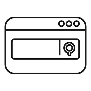 Browser window showing search bar and magnifying glass vector