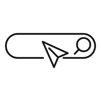 Message search bar with paper plane icon vector