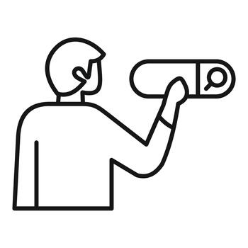 Man searching web using online search bar vector