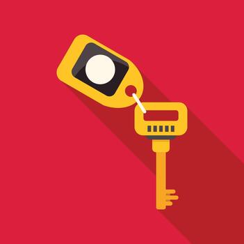 Access key with fob icon on red vector