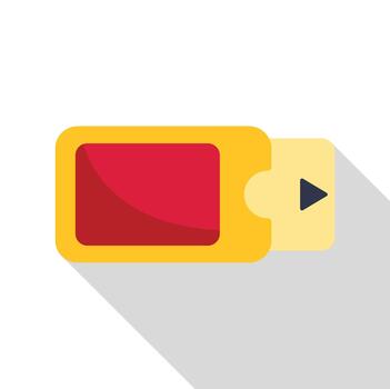 Media player interface icon with play button vector
