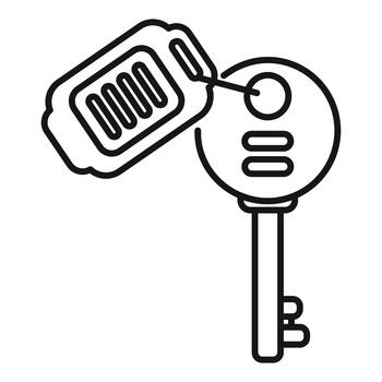 Key with tag symbolizing security access and property vector