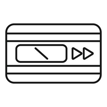 Retro audio cassette player fast forwarding music icon vector