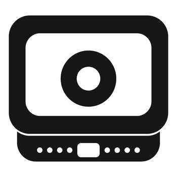 Portable induction cooktop in flat icon style vector