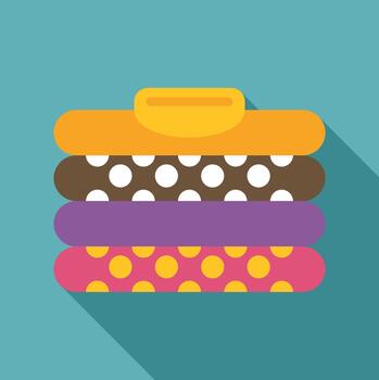 Stack of folded clothes with polka dots pattern vector