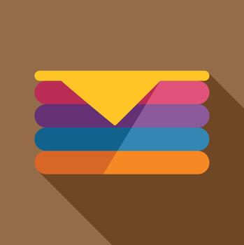 Stack of colorful folded clothes icon design vector