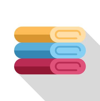 Stack of clean folded towels icon design vector
