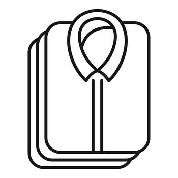 doblada camisas en apilar línea Arte icono vector
