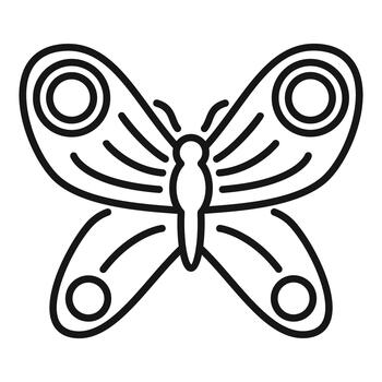 Butterfly drawing with simple lines and circles on wings vector